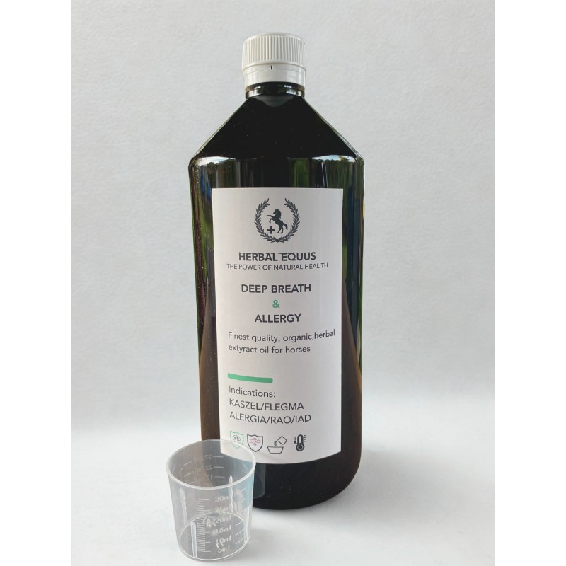 Herbal EQUUS Allergy Herbal Oil for coughing horses.